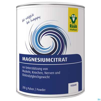 Sie sehen eine Packung Raab Magnesiumcitrat Pulver 200g, Produktbild: 01 Raab Magnesiumcitrat Pulver 200g, A-Nr.: 4363053 - 01