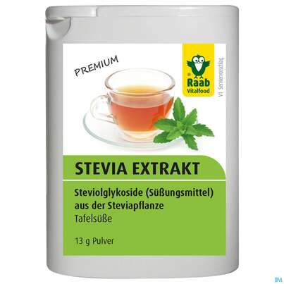 Sie sehen eine Packung Raab Stevia Extrakt Pulver 13g, Produktbild: 02 Raab Stevia Extrakt Pulver 13g, A-Nr.: 4369179 - 02