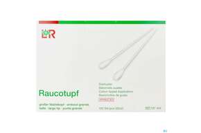 Sie sehen eine Packung Raucotupf Stiel Gr St 50x2 100st, Produktbild: 01 Raucotupf Stiel Gr St 50x2 100st, A-Nr.: 4864080 - 01