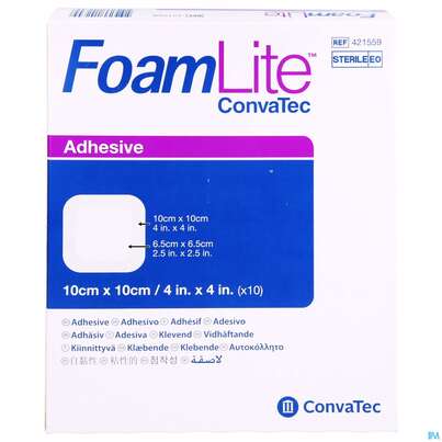 Schaumverband Adhaesiv Foam Lite Convatec 10x10cm 42159 10st, A-Nr.: 4556148 - 01