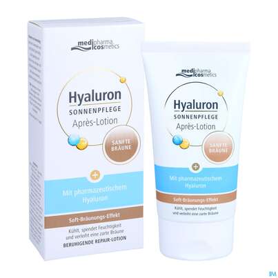 Sie sehen eine Packung Sonnenprodukte Hyaluron Sonnenpflege Apres Sun Sanfte Braeune 150ml, Produktbild: 06 Sonnenprodukte Hyaluron Sonnenpflege Apres Sun Sanfte Braeune 150ml, A-Nr.: 5421835 - 06