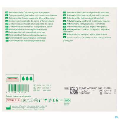 Suprasorb/steril A+ag Antimikrob.calcium-alginat Kompresse 10x 10cm 10st, A-Nr.: 3070366 - 04