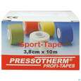 Sie sehen eine Packung Tape Pressotherm/sport-tape 3,8cmx 10m Reissfest Hautvertraegl Rot 1st, Produktbild: 01 Tape Pressotherm/sport-tape 3,8cmx 10m Reissfest Hautvertraegl Rot 1st, A-Nr.: 4251153 - 01