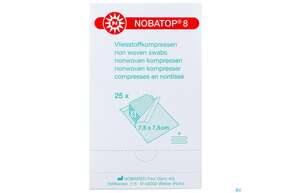 Vlieskompressen Nobatop/8 Steril 4fach 7,5x 7,5cm 5er 25x5 125st, A-Nr.: 5826762 - 01