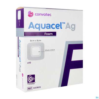 Wundverband Aquacel/ag Foam Adhesive 8x 8cm -tam 10st, A-Nr.: 4743347 - 02