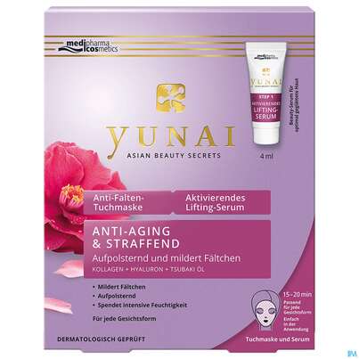 Yunai Set Anti Falten Tuchmaske Und Akt.lifting Serum 1pk, A-Nr.: 5209118 - 01