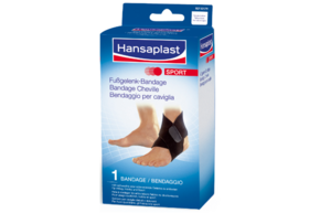 Sie sehen eine Packung Hansaplast Sprunggelenk-Bandage, Produktbild: 01 Hansaplast Sprunggelenk-Bandage, A-Nr.: 3828745 - 01