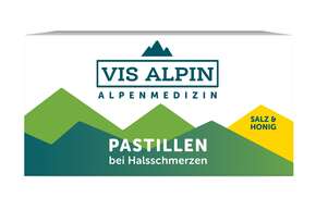Sie sehen eine Packung VIS ALPIN Alpensalzpastillen Honig, Produktbild: 01 VIS ALPIN Alpensalzpastillen Honig, A-Nr.: 4771272 - 01