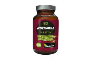 Sie sehen eine Packung Hanoju Weizengras Tabletten Bio, Produktbild: 01 Hanoju Weizengras Tabletten Bio, A-Nr.: 4255837 - 01
