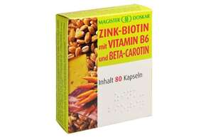 Sie sehen eine Packung Doskar Zink Biotin plus 80 Kapseln, Produktbild: 01 Doskar Zink Biotin plus 80 Kapseln, A-Nr.: 2337778 - 01