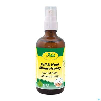 Sie sehen eine Packung Veterinaerprodukte Cdvet Fell +haut Mineralspray 100ml, Produktbild: 01 Veterinaerprodukte Cdvet Fell +haut Mineralspray 100ml, A-Nr.: 3489533 - 01