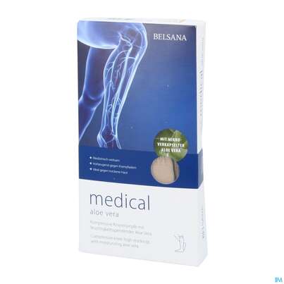 Stuetzstruempfe Belsana/medical/aloe Vera Ad Knie Gr M2 39-41 Beige 2st, A-Nr.: 5226252 - 02