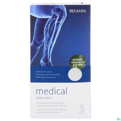 Stuetzstruempfe Belsana/medical/aloe Vera Ad Knie Gr M3 42-44 Weiss 2st, A-Nr.: 5226217 - 01