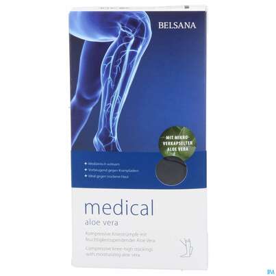 Stuetzstruempfe Belsana/medical/aloe Vera Ad Knie Gr M4 45-47 Schwarz 2st, A-Nr.: 5226312 - 01