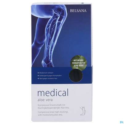 Stuetzstruempfe Belsana/medical/aloe Vera Ad Knie Gr S1 36-38 Marine 2st, A-Nr.: 5225749 - 01