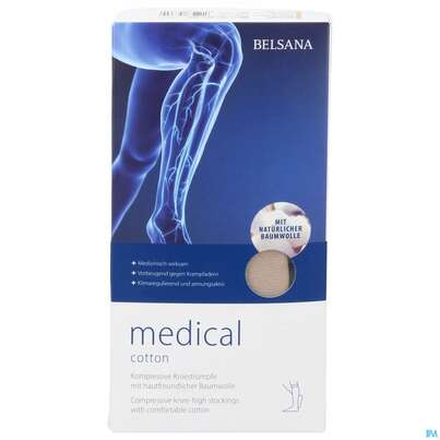 Stuetzstruempfe Belsana/medical Cotton Ad Knie Gr L1 36-38 Beige 2st, A-Nr.: 5223779 - 01