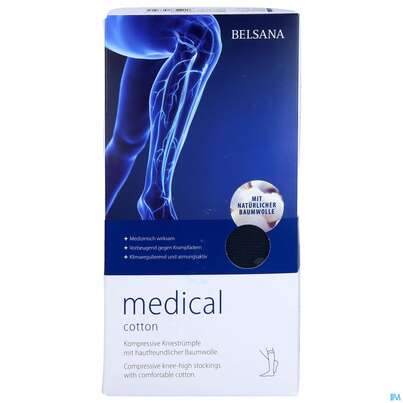 Stuetzstruempfe Belsana/medical Cotton Ad Knie Gr L1 36-38 Marine 2st, A-Nr.: 5223673 - 01