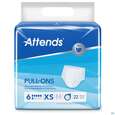 Sie sehen eine Packung Inkontinenz Attends Einmalhosen Pull-ons Pants Xs 22st, Produktbild: 01 Inkontinenz Attends Einmalhosen Pull-ons Pants Xs 22st, A-Nr.: 5630102 - 01