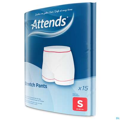 Sie sehen eine Packung Inkontinenz Attends Stretch Pants Netzhosen S 15st, Produktbild: 04 Inkontinenz Attends Stretch Pants Netzhosen S 15st, A-Nr.: 3429531 - 04