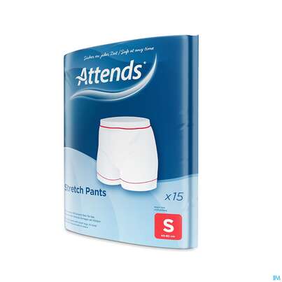 Sie sehen eine Packung Inkontinenz Attends Stretch Pants Netzhosen S 15st, Produktbild: 03 Inkontinenz Attends Stretch Pants Netzhosen S 15st, A-Nr.: 3429531 - 03