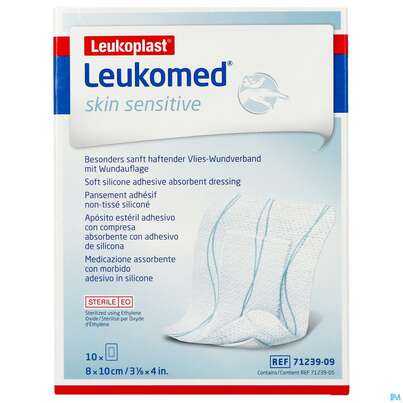 Wundverband Leukomed/skin Sensitive Vliesverband +auflage Steril 8x10cm 10st, A-Nr.: 5609042 - 01