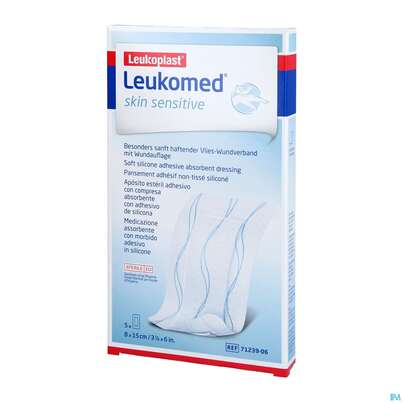 Wundverband Leukomed/skin Sensitive Vliesverband +auflage Steril 8x15cm 5st, A-Nr.: 5609013 - 03