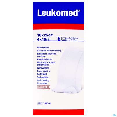 Wundverband Leukomed/steril Verklebungsschutz 10x25cm 5st, A-Nr.: 3896899 - 01