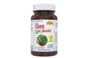 Sie sehen eine Packung Eisen 14mg pflanzlich Kapseln, Produktbild: 01 Eisen 14mg pflanzlich Kapseln, A-Nr.: 5939609 - 01