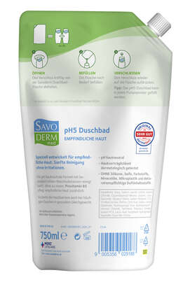 Savoderm med EMPFINDLICHE HAUT pH5 Duschbad Nachfüllbeutel 750ml, A-Nr.: 5876760 - 02