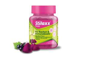 Sie sehen eine Packung Stilaxx Rachen Drops 30 Stk., Produktbild: 01 Stilaxx Rachen Drops 30 Stk., A-Nr.: 5939822 - 01