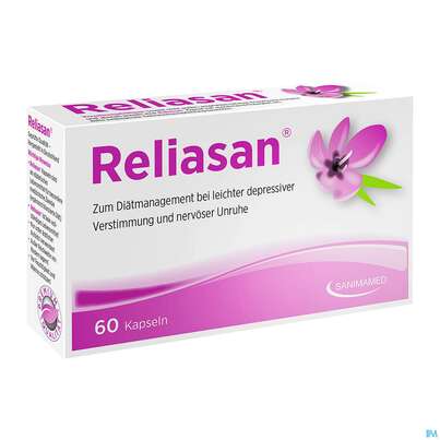 Sie sehen eine Packung Reliasan Kapseln 60st, Produktbild: 01 Reliasan Kapseln 60st, A-Nr.: 4856235 - 01