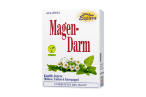 Sie sehen eine Packung Espara Magen-Darm Kapseln, Produktbild: 01 Espara Magen-Darm Kapseln, A-Nr.: 3477837 - 01