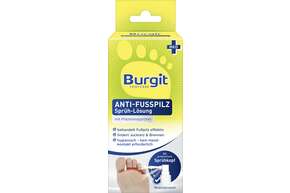 Sie sehen eine Packung Burgit Anti-Fußpilz Sprüh-Lösung 25ml, Produktbild: 01 Burgit Anti-Fußpilz Sprüh-Lösung 25ml, A-Nr.: 4615365 - 01