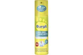 Sie sehen eine Packung Burgit Schuh-Deo Hygiene-Spray 175ml, Produktbild: 01 Burgit Schuh-Deo Hygiene-Spray 175ml, A-Nr.: 4595906 - 01