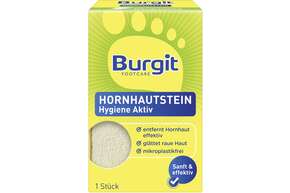Sie sehen eine Packung Burgit Hornhautstein Hygiene Aktiv, Produktbild: 01 Burgit Hornhautstein Hygiene Aktiv, A-Nr.: 5762329 - 01