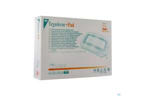 Sie sehen eine Packung Tegaderm +pad 9x15cm 3589 25st, Produktbild: 01 Tegaderm +pad 9x15cm 3589 25st, A-Nr.: 2022589 - 01