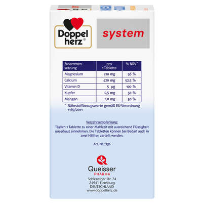 Doppelherz system MAGNESIUM + CALCIUM DEPOT 2-Phasen-Effekt, A-Nr.: 5678155 - 02