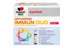 Sie sehen eine Packung Doppelherz system ORTHOPRO IMMUN DUO, Produktbild: 01 Doppelherz system ORTHOPRO IMMUN DUO, A-Nr.: 5896515 - 01