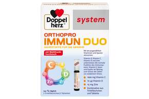 Sie sehen eine Packung Doppelherz system ORTHOPRO IMMUN DUO, Produktbild: 01 Doppelherz system ORTHOPRO IMMUN DUO, A-Nr.: 5896509 - 01