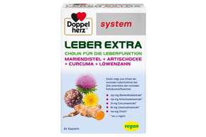 Sie sehen eine Packung Doppelherz system LEBER EXTRA, Produktbild: 01 Doppelherz system LEBER EXTRA, A-Nr.: 5896484 - 01