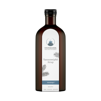 Sie sehen eine Packung STEINMANDL TANNENWIPFEL SIRUP 250ML, Produktbild: 01 STEINMANDL TANNENWIPFEL SIRUP 250ML, A-Nr.: 5962502 - 01