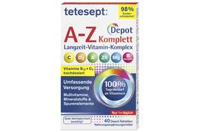 Sie sehen eine Packung TETESEPT Vitamin A-Z Depot FTA 40ST, Produktbild: 01 TETESEPT Vitamin A-Z Depot FTA 40ST, A-Nr.: 5431934 - 01