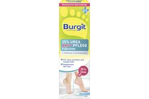Sie sehen eine Packung Burgit Urea Akut Fußcreme 75ml, Produktbild: 01 Burgit Urea Akut Fußcreme 75ml, A-Nr.: 5406161 - 01