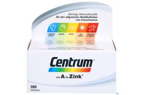 Sie sehen eine Packung Centrum Tabl A-zink 100st, Produktbild: 01 Centrum Tabl A-zink 100st, A-Nr.: 4555456 - 01