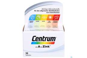 Sie sehen eine Packung Centrum Tabl A-zink 30st, Produktbild: 01 Centrum Tabl A-zink 30st, A-Nr.: 4555433 - 01