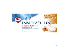 Sie sehen eine Packung Emser Pastillen Salted Caramel 30st, Produktbild: 01 Emser Pastillen Salted Caramel 30st, A-Nr.: 5372309 - 01