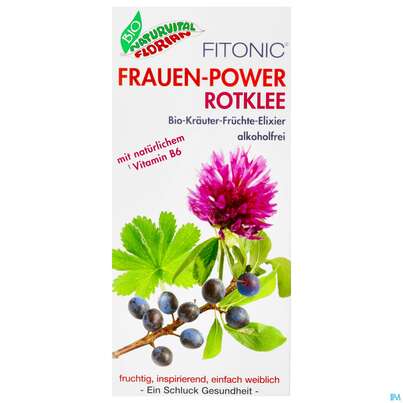 Frauen-power Rotklee Fitonic Elixier Bio Kraeuter Fruechte Alkoholfrei 330ml, A-Nr.: 4334399 - 01