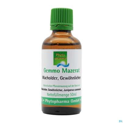 Sie sehen eine Packung Gemmo Mazerat Wacholder/gewoehnlich Juniperus Communis Phytopharma 50ml, Produktbild: 01 Gemmo Mazerat Wacholder/gewoehnlich Juniperus Communis Phytopharma 50ml, A-Nr.: 3107336 - 01