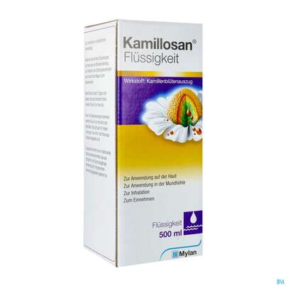 Sie sehen eine Packung Kamillosan Flüssigkeit 500ml, Produktbild: 05 Kamillosan Flüssigkeit 500ml, A-Nr.: 4465291 - 05