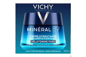 Sie sehen eine Packung Vichy Mineral 89 Nachtcreme 50ml, Produktbild: 01 Vichy Mineral 89 Nachtcreme 50ml, A-Nr.: 5911114 - 01